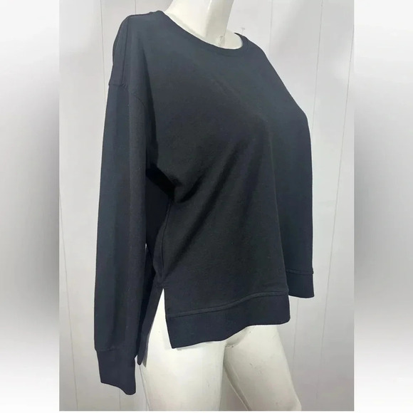 Victorias Secret Sport Black Pullover Sweatshirt Keyhole Open Back High Low Sz M - Picture 2 of 10